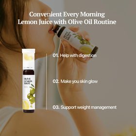 LATIB Olive Leaves and lemon shot closeup highlights natural ingredients.