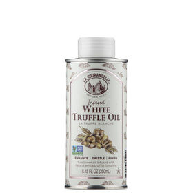 La Tourangelle White Truffle Oil bottle closeup highlighting premium artisanal flavor