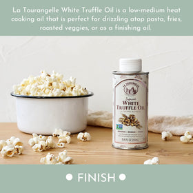 La Tourangelle White Truffle Oil drizzle on popcorn adds gourmet depth