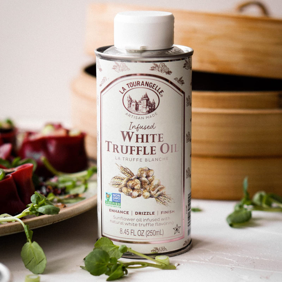 La Tourangelle White Truffle Oil in soup enhances aroma and finish