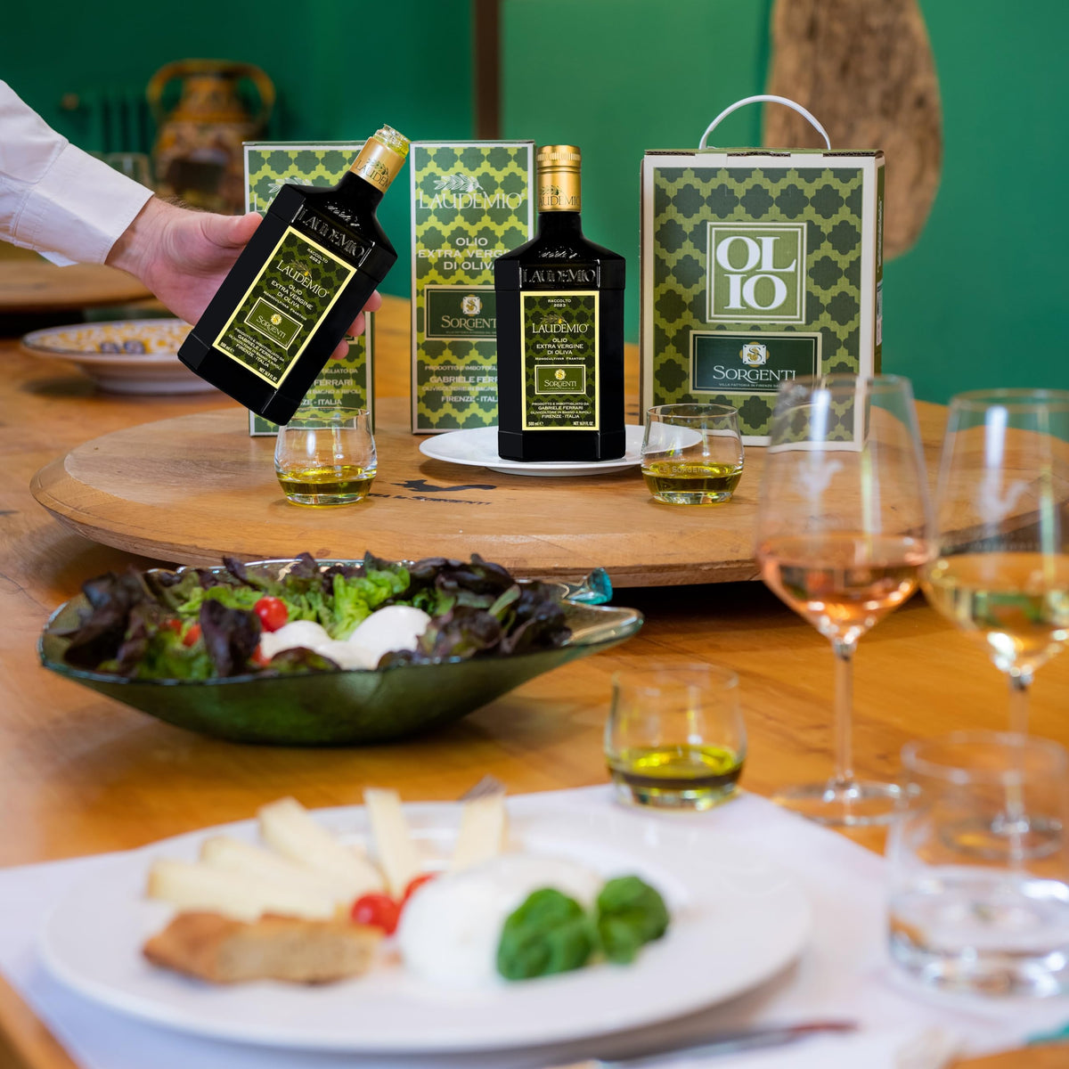 Laudemio Sorgenti gourmet pairing with grilled vegetables and cheese