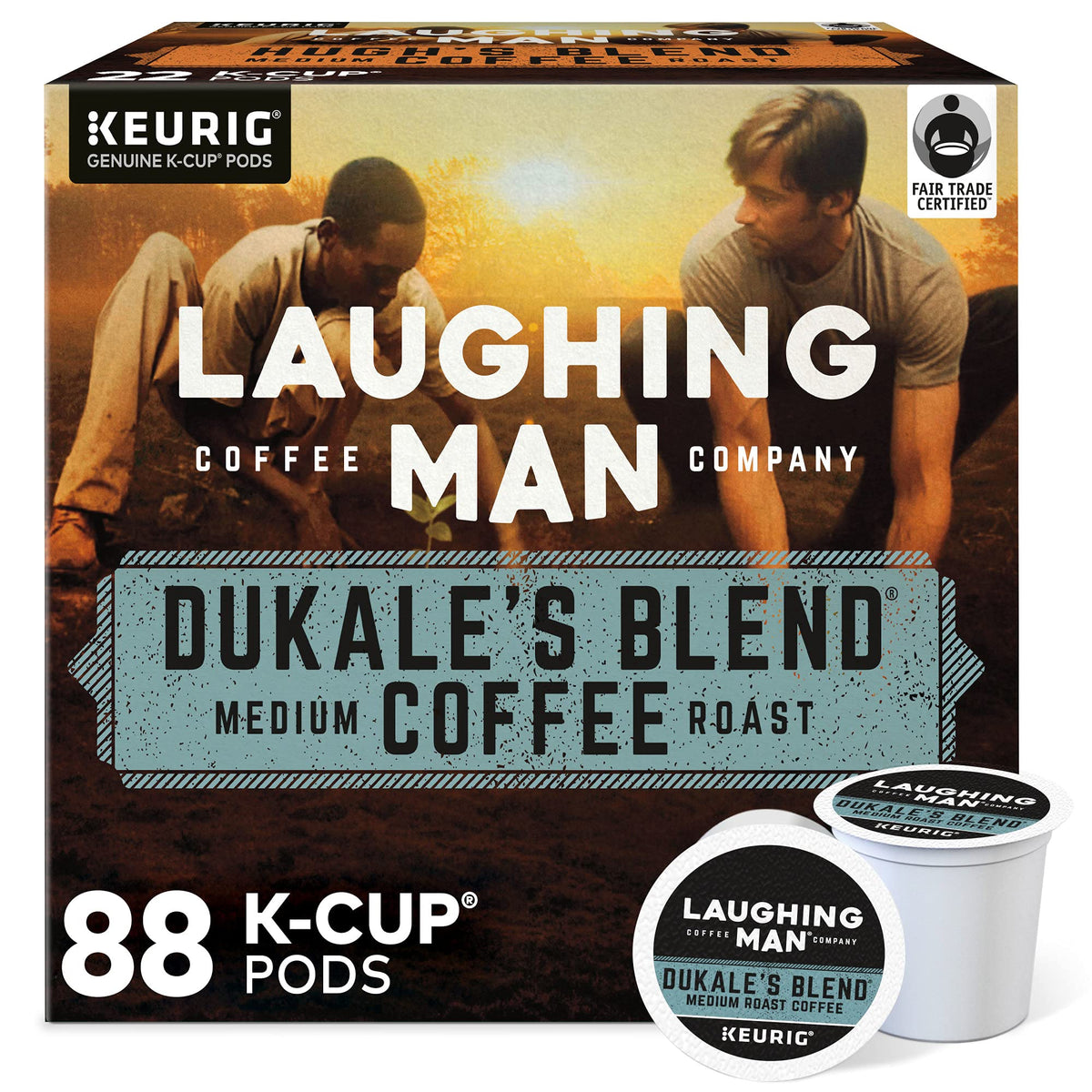 Laughing Man Dukale's Blend K-Cup pod for quick, consistent single-serve coffee.