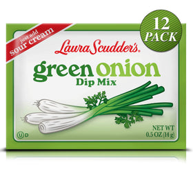 Laura Scudder's Green Onion Dip Mix packaging front for quick party snacks.