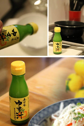 LAUSAC Organic Yuzu Juice in dressing bowl for a bright vinaigrette.
