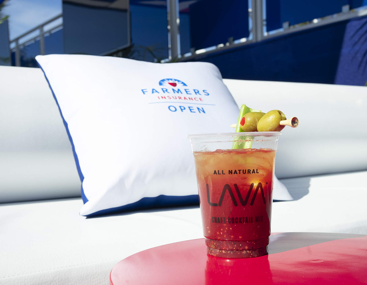LAVA Bloody Mary Mix served in a glass with garnish for inspiration