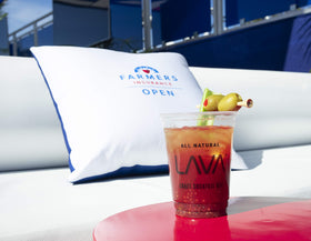 LAVA Bloody Mary Mix served in a glass with garnish for inspiration