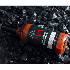 Storage-ready LAVA Bloody Mary Mix in kitchen pantry