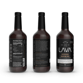 LAVA Premium Espresso Martini Mix crema close-up, bold espresso texture.