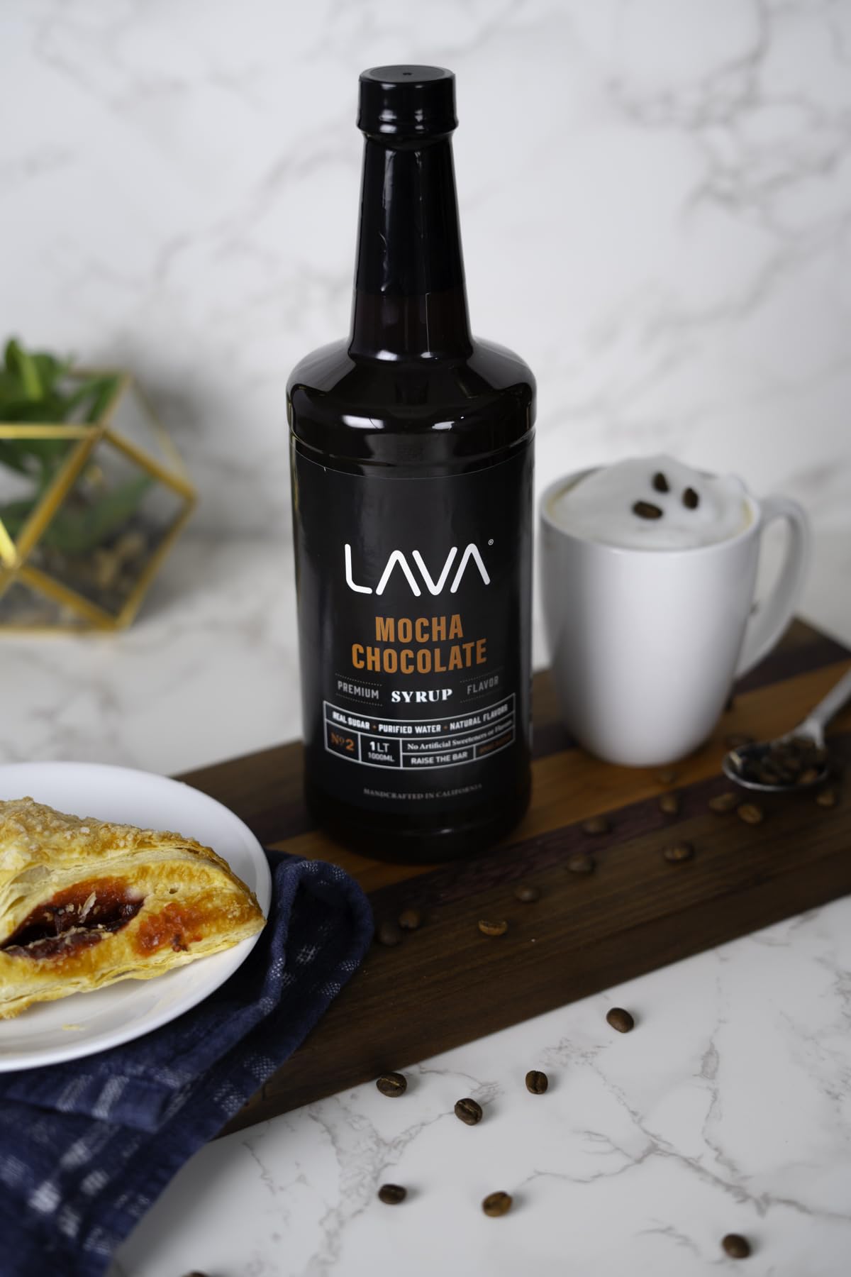 LAVA Mocha syrup on yogurt delivers chocolatey flavor boost.