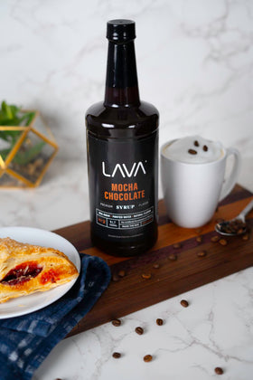 LAVA Mocha syrup on yogurt delivers chocolatey flavor boost.
