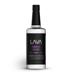 LAVA Premium Simple Syrup bottle pour showcases rich, clean sweetness for cocktails.