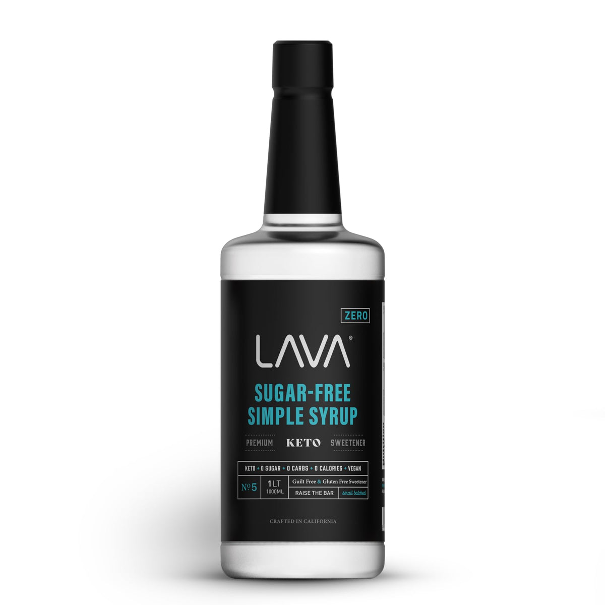 LAVA Premium Sugar Free Syrup bottle, keto-friendly sweetness for coffee