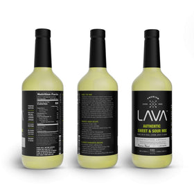 LAVA sweet & sour mix on bar display ready for cocktails