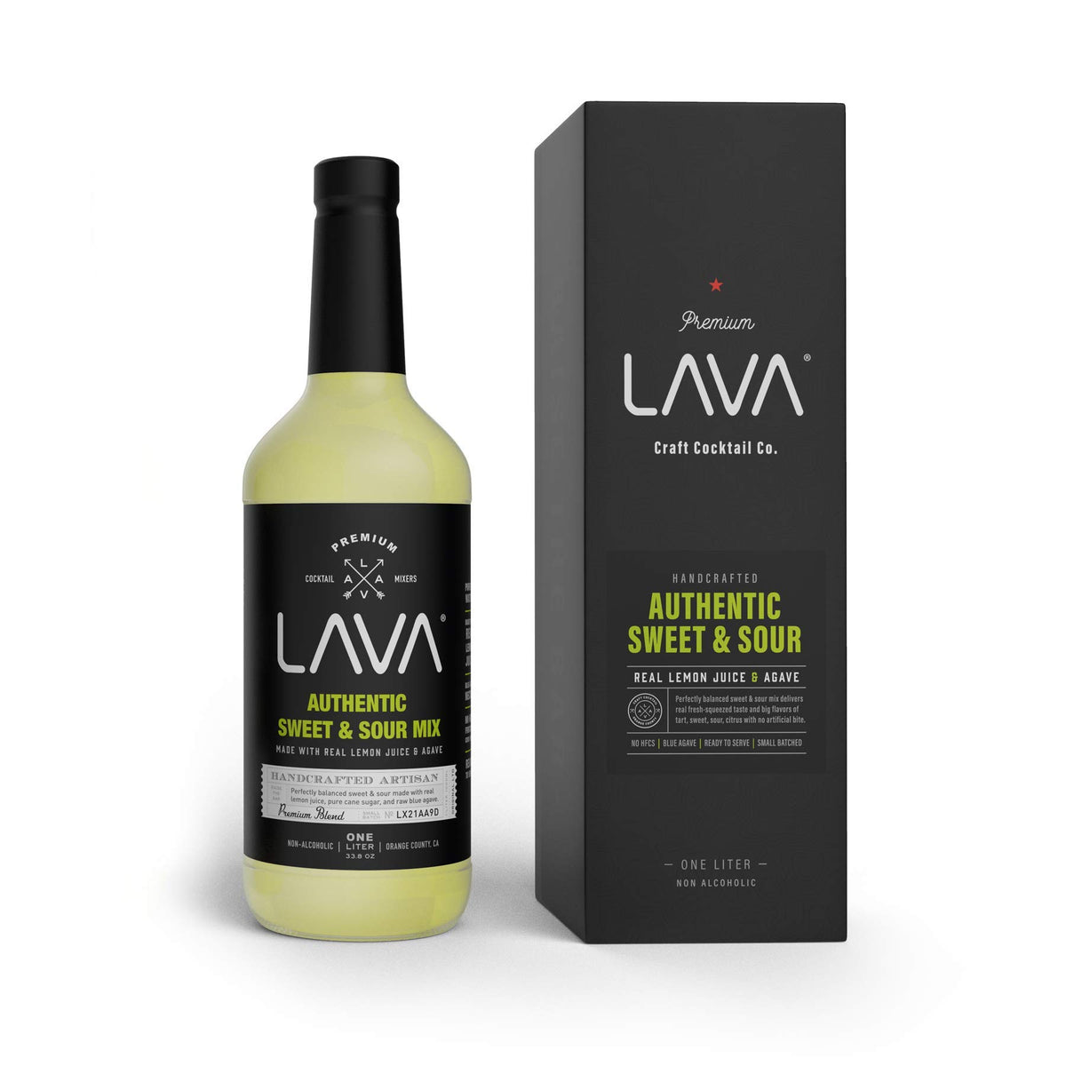 LAVA sweet & sour mix bottle being poured for a balanced cocktail experience