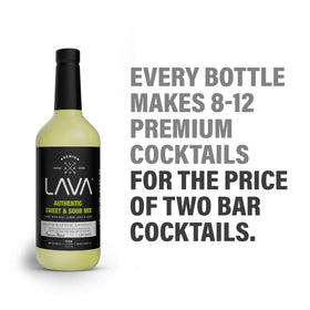 LAVA sweet & sour mix shows real lemon and lime juice for vibrant authentic citrus flavor