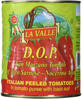 La Valle San Marzano tomatoes front view, ideal for sauces.