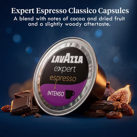 Lavazza Arabica Robusta blend image emphasizes premium beans for balanced, full-bodied espresso.