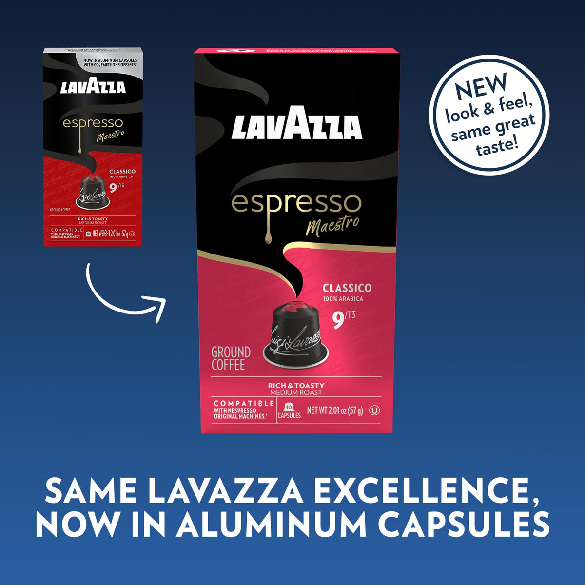 Back-of-pack view of Lavazza Armonico capsules with usage notes.