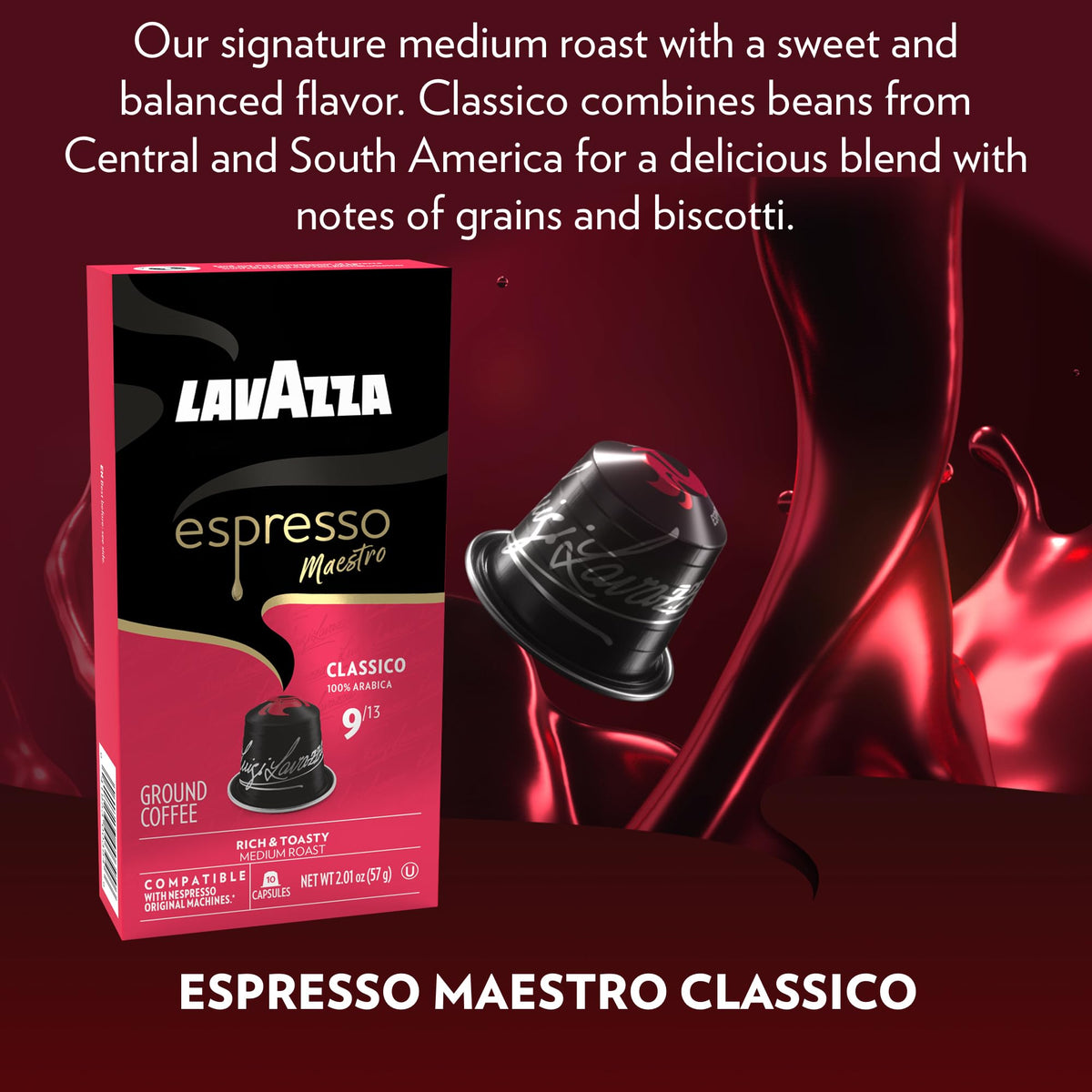 Six groups of Lavazza Armonico capsules totaling 60 servings for easy coffee prep.