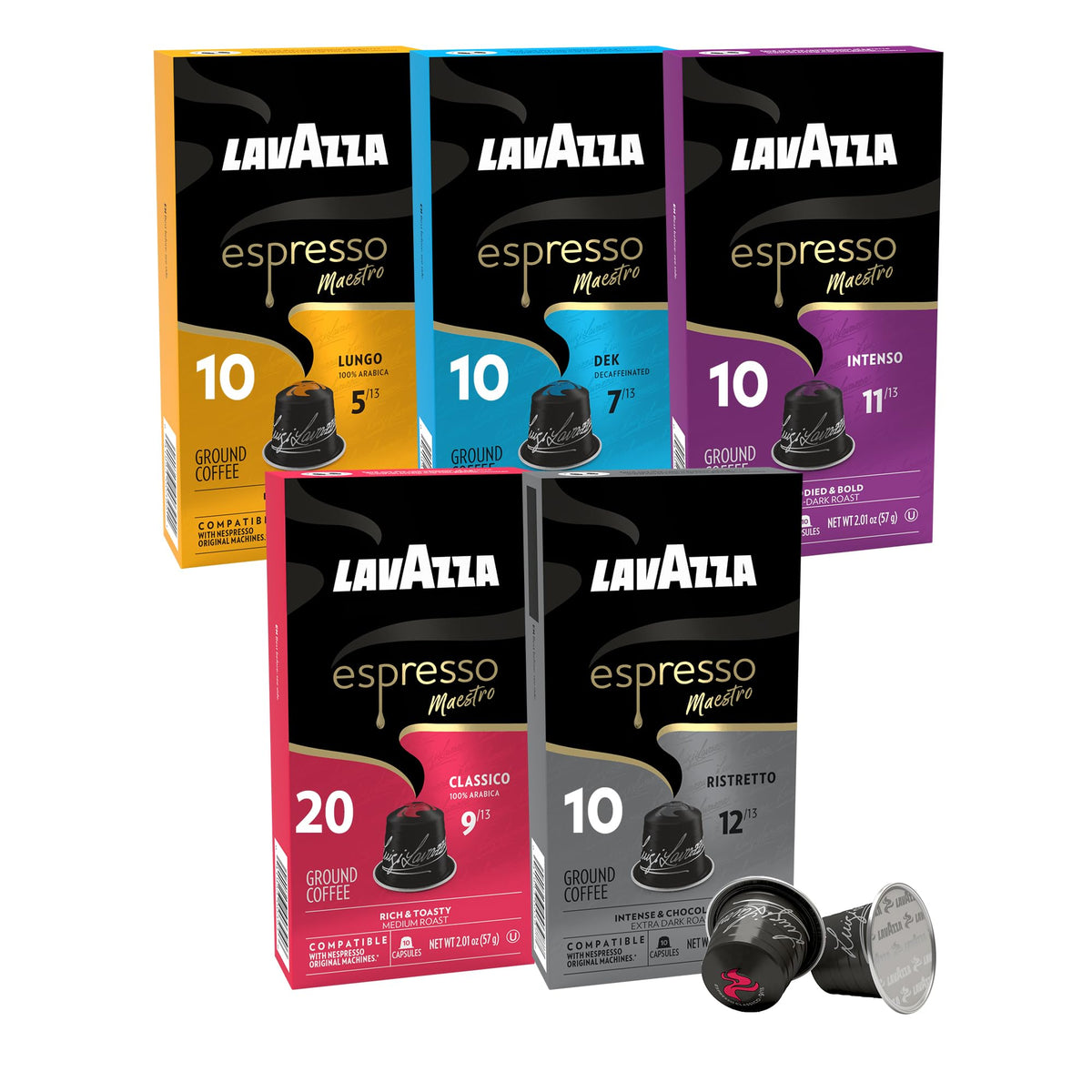 Lavazza Armonico espresso capsules—bold dark roast for a rich morning espresso.
