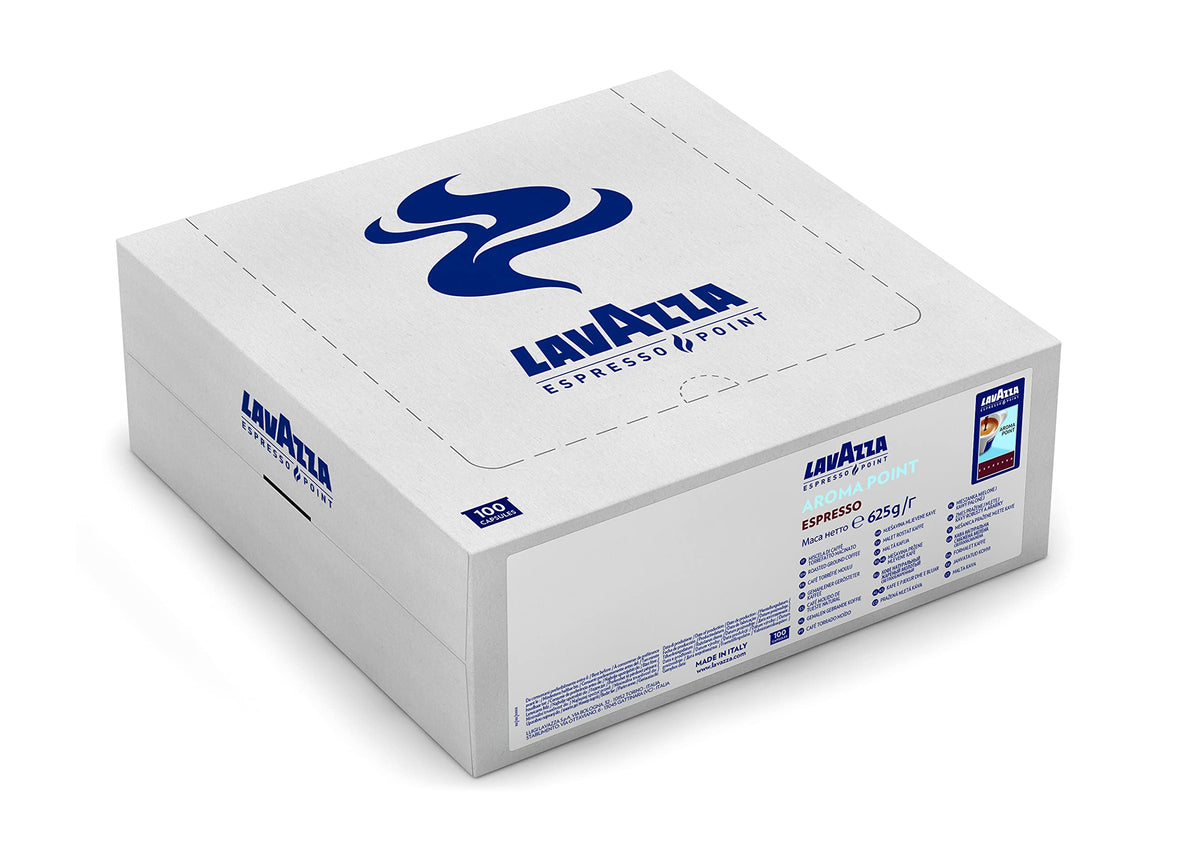 Lavazza Aroma Point cartridge close-up shows 0.25 oz precision for consistent shots.