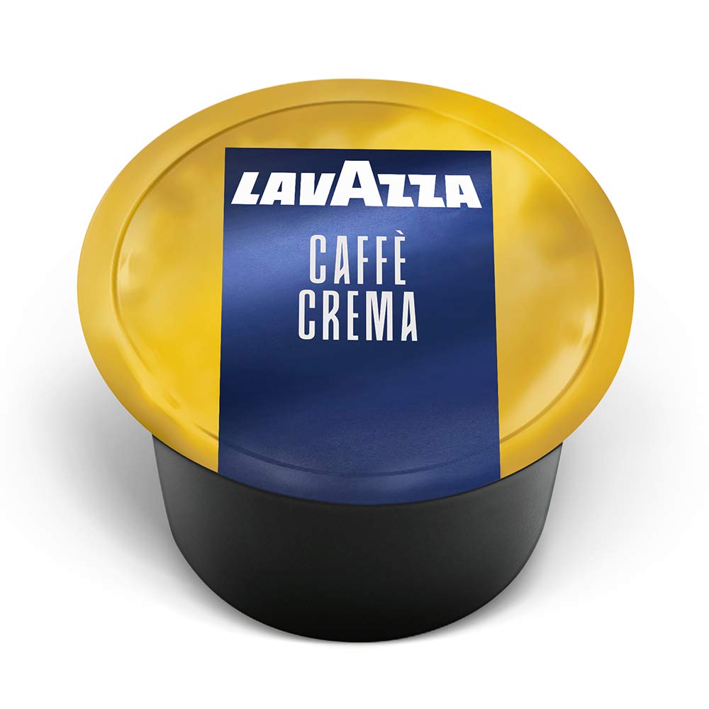 Lavazza Blue value-pack capsules close-up highlighting 100% Arabica aroma.