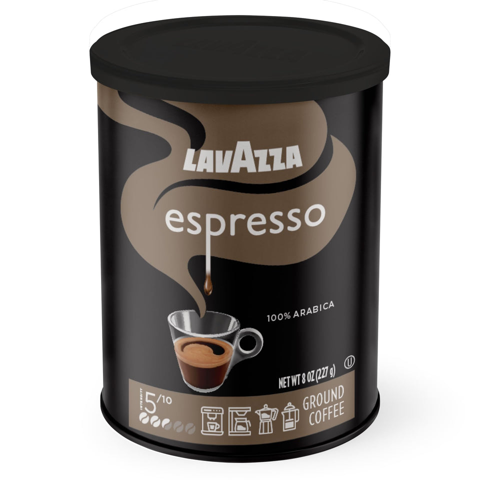 Lavazza Caffe Espresso ground coffee 8oz pack with rich aroma for espresso