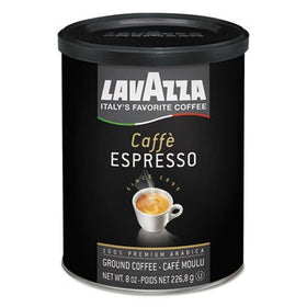 Lavazza Caffe Espresso shot glass with thick crema and rich aroma