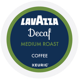 K-Cup pods from Lavazza Classico Decaf compatible with Keurig brewers.