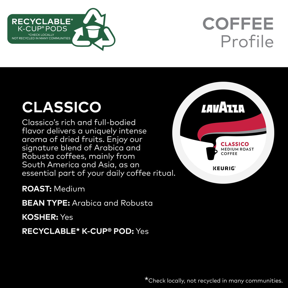 Lavazza Classico K-Cup pod brings Italian-inspired aroma to home brewing.
