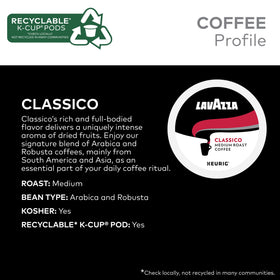 Lavazza Classico K-Cup pod brings Italian-inspired aroma to home brewing.