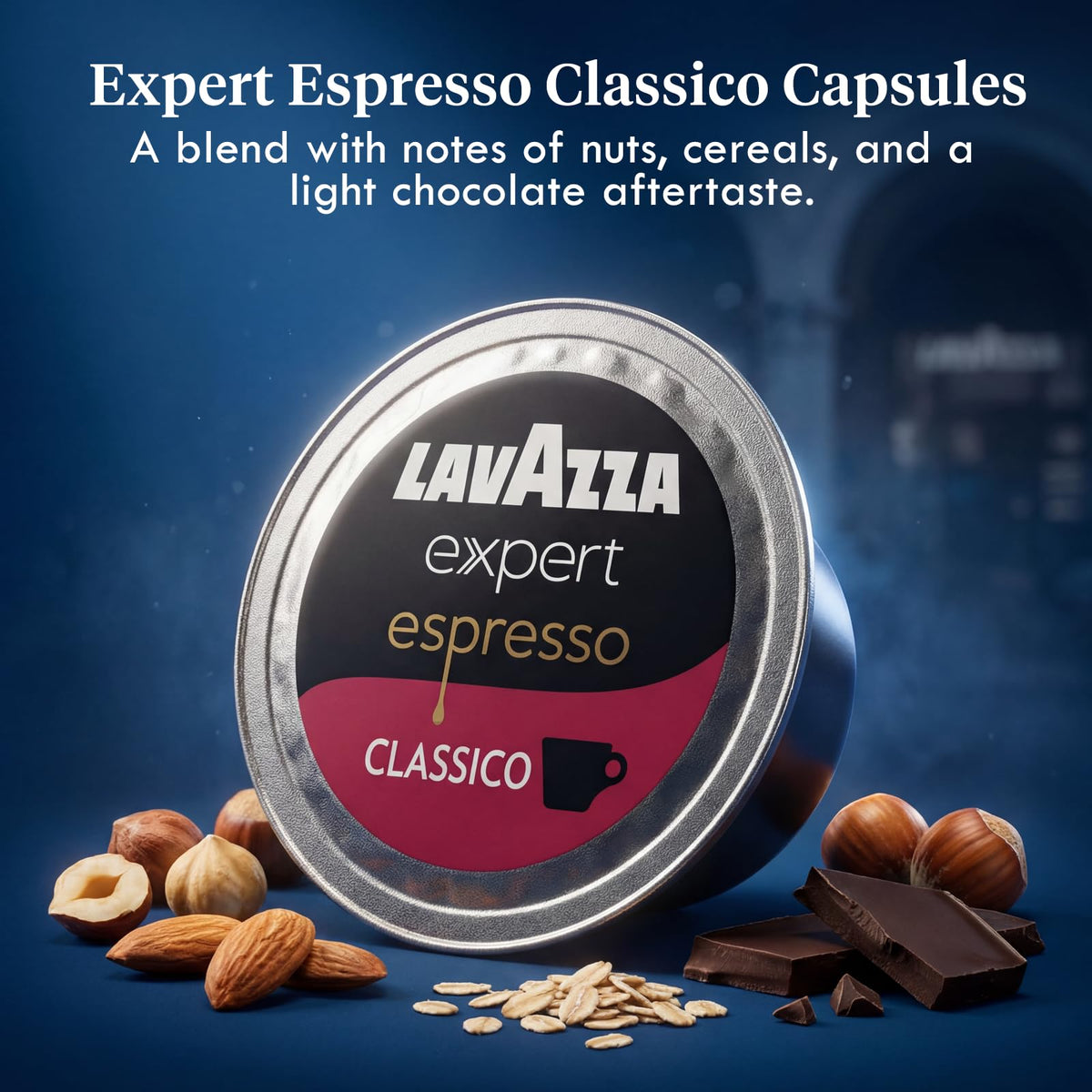 Lavazza Classy Plus compatible pod angle showing compact storage.
