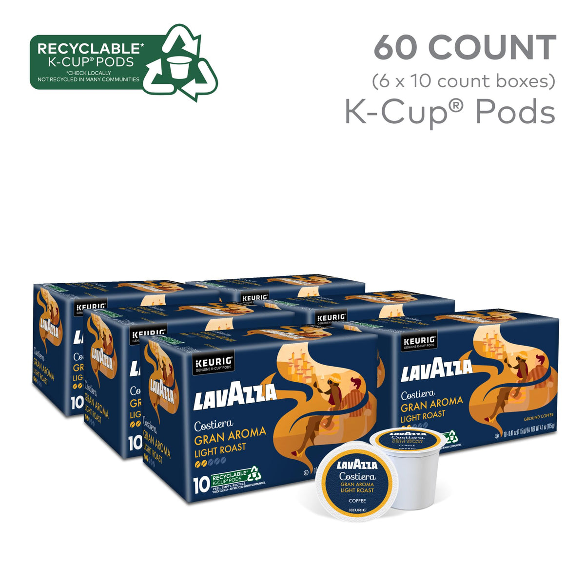 Cup with Lavazza Costiera steaming, illustrating a bright floral aroma.