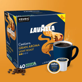 Lavazza Costiera Gran Aroma 40-count box for budget-friendly daily coffee.