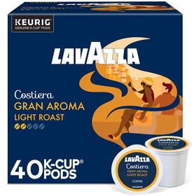 Lavazza Costiera Gran Aroma box of pods for convenient single-serve mornings.