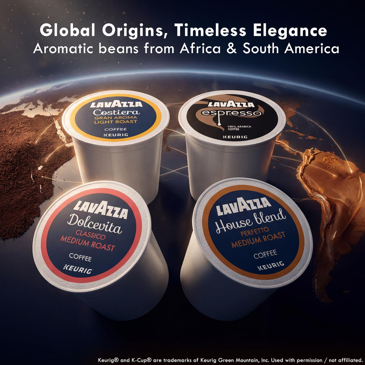 Lavazza Costiera Gran Aroma K-Cup pod for bright, aromatic brews.