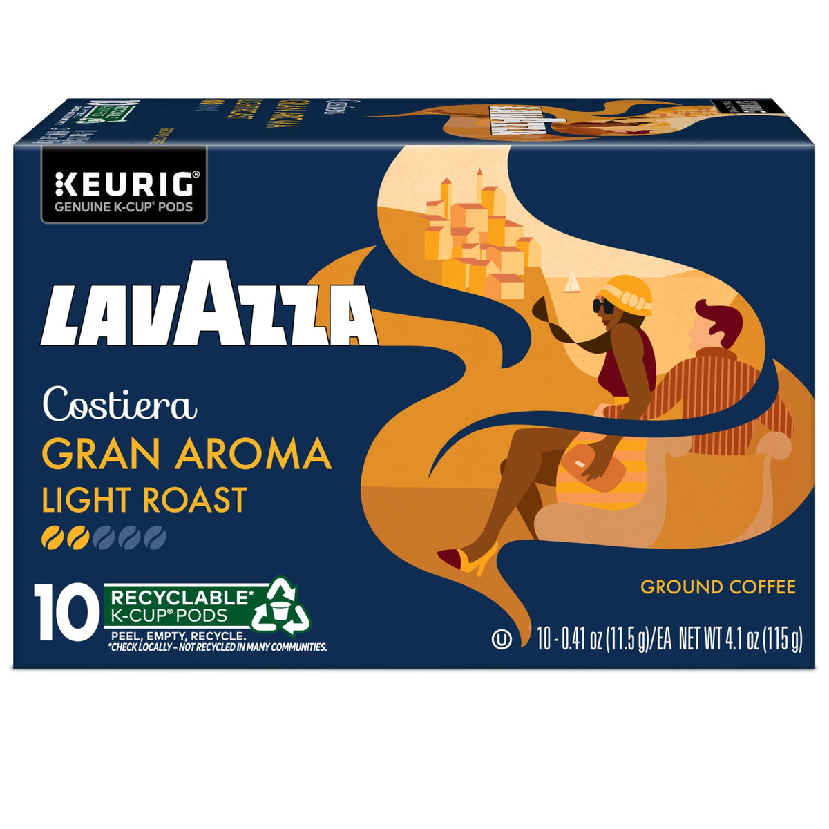 Lavazza Costiera product shot with warm lighting to convey inviting aroma.