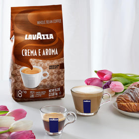 Lavazza Crema e Aroma espresso cup highlighting crema and balanced roast.