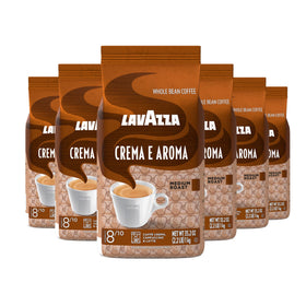 Lavazza Crema e Aroma whole bean bag, front view, ideal for espresso with creamy crema