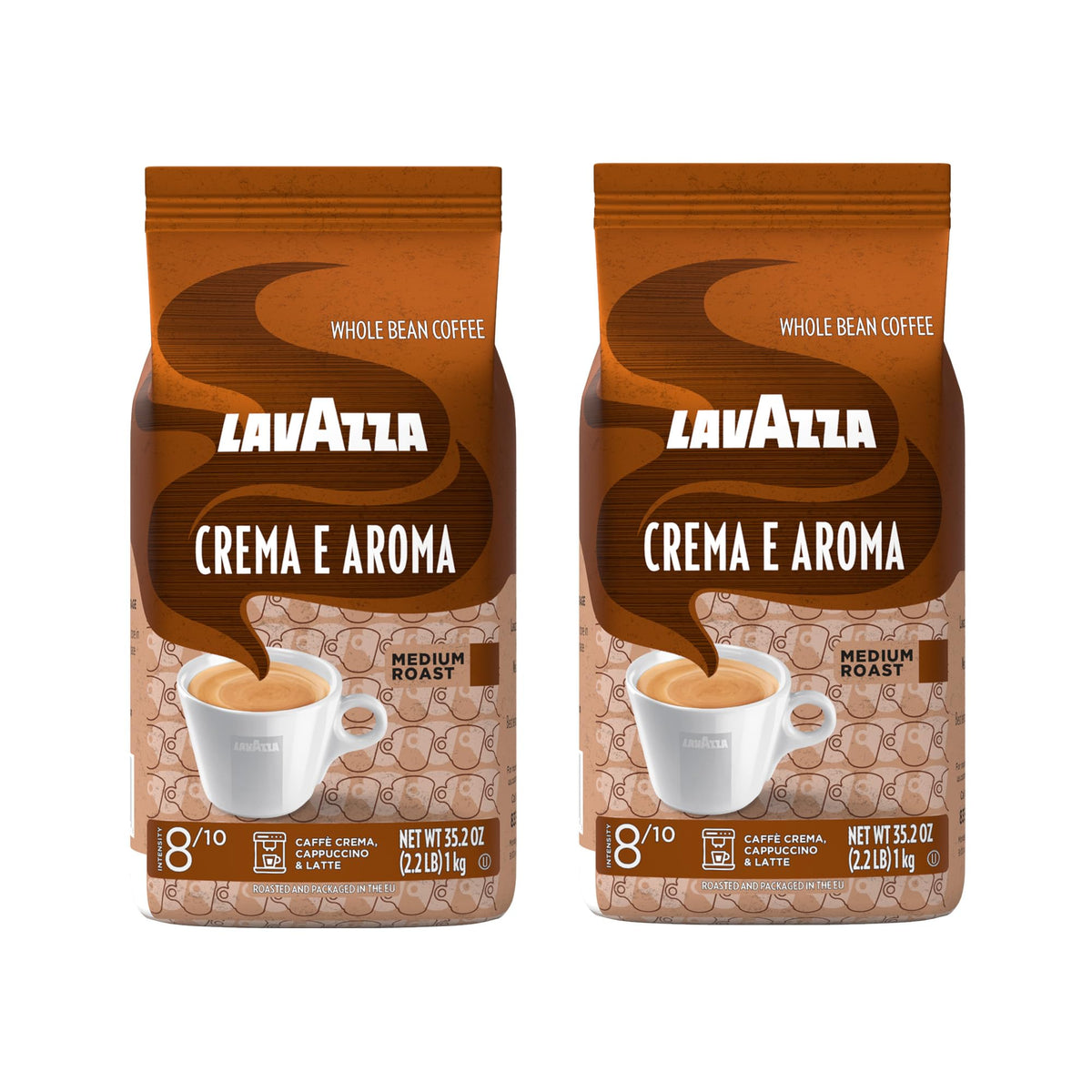 Lavazza Crema e Aroma whole bean bag, premium blend for espresso or drip brewing