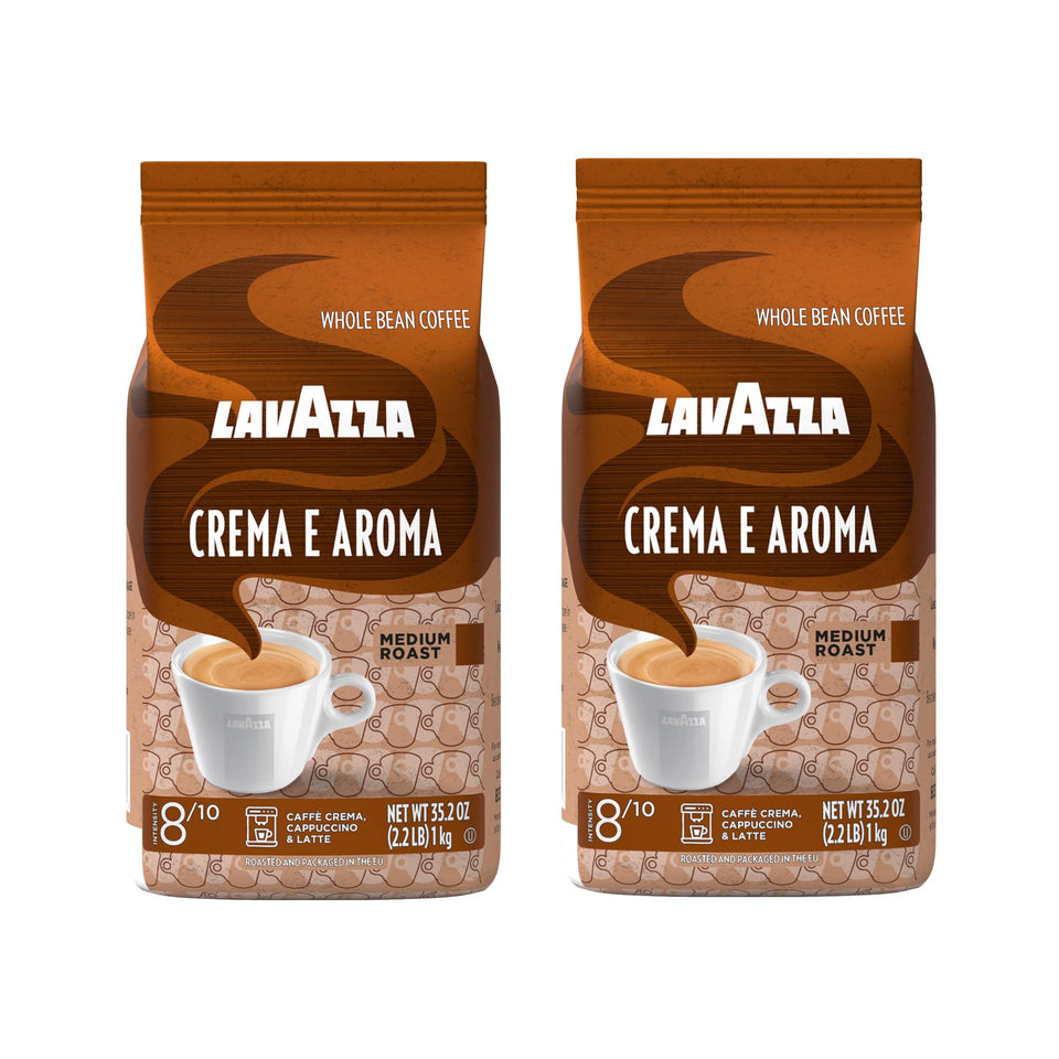 Lavazza Crema e Aroma whole bean bag, premium blend for espresso or drip brewing