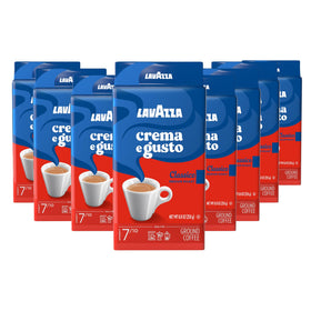 Lavazza Crema e Gusto ground coffee bag for rich espresso and versatile brewing.