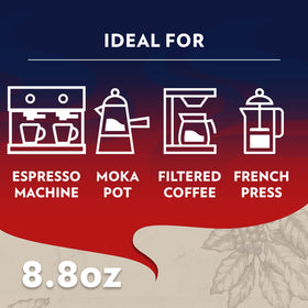 Lavazza Crema e Gusto spice aroma enhances aroma and flavor for espresso.