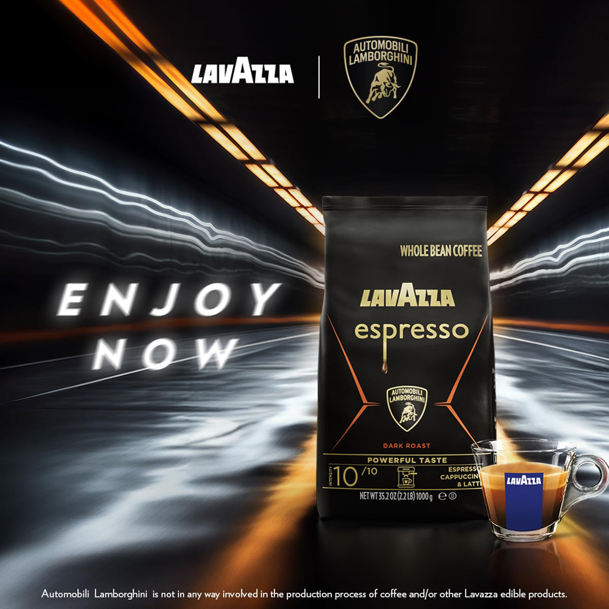Lavazza dark roast beans display rich crema and full-bodied espresso.