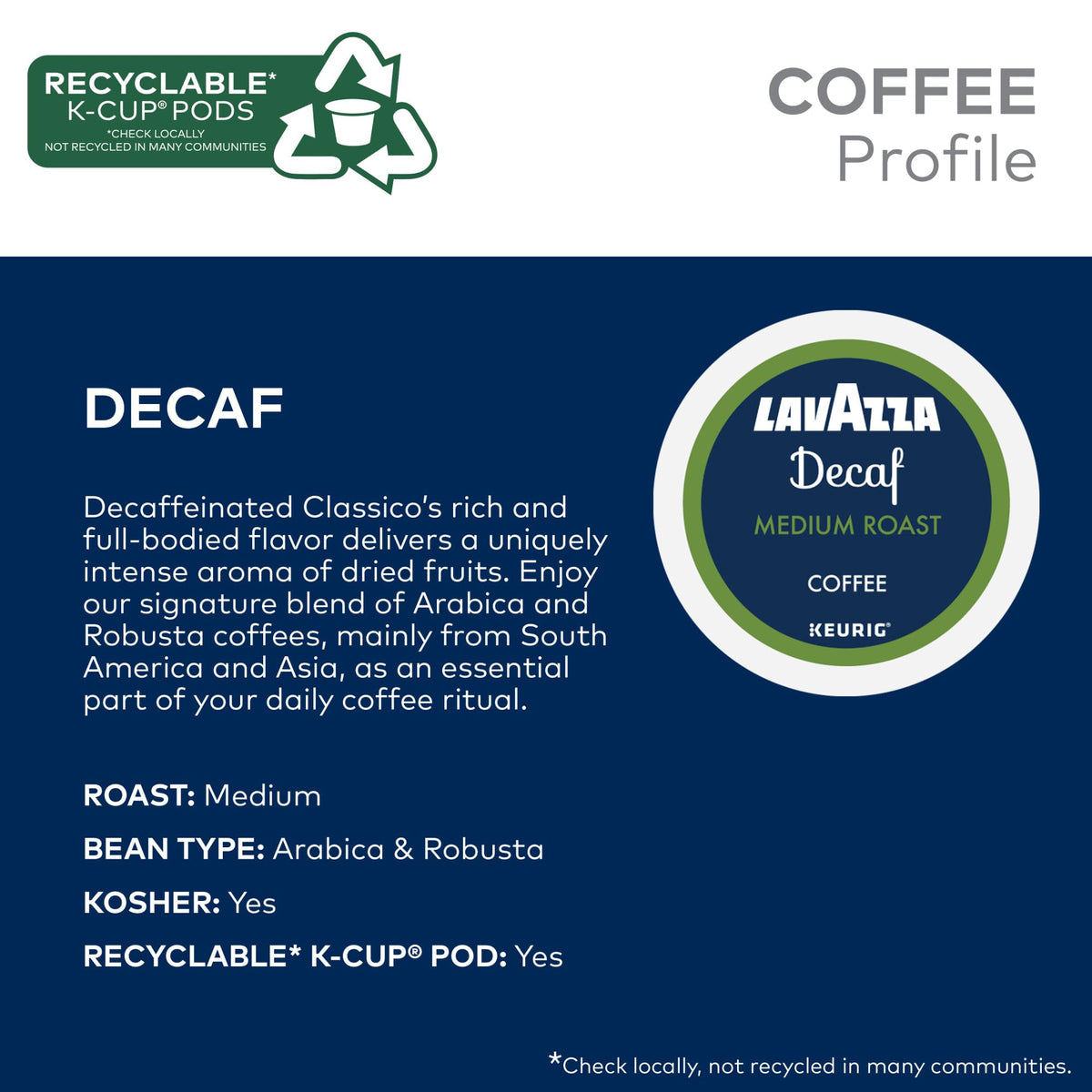Lavazza Decaf dried fruit aroma enhances the cup experience