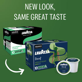 Lavazza Decaf steaming cup showcasing a medium-roast profile and aroma