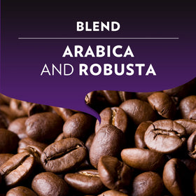 Lavazza Deciso label detail showing blend and origin information.