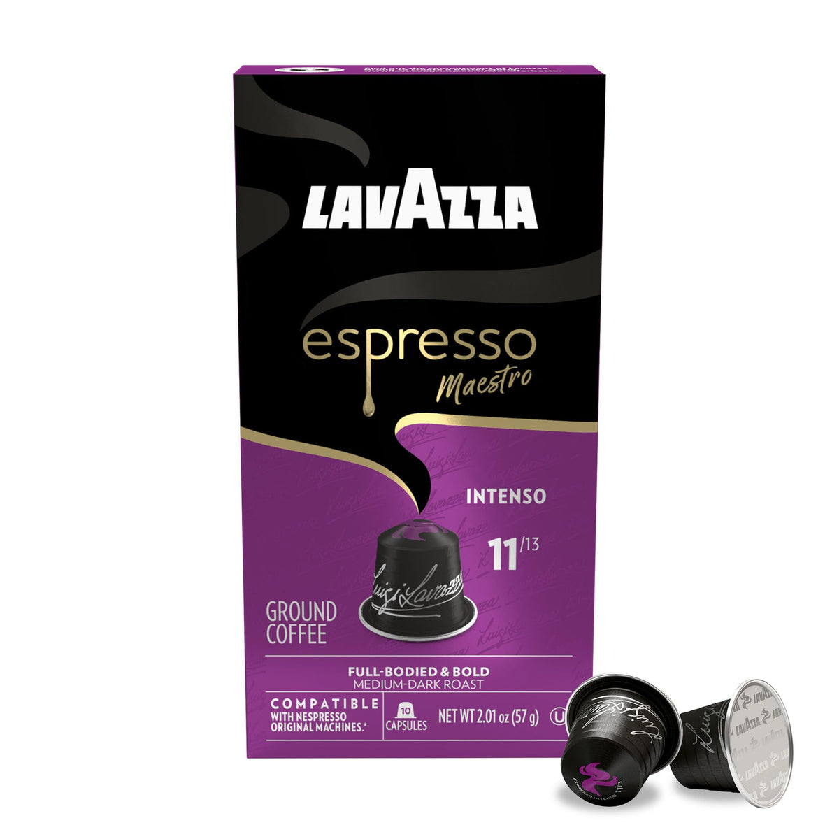 Lavazza Deciso origin and roasting graphic underscoring Italian craftsmanship.