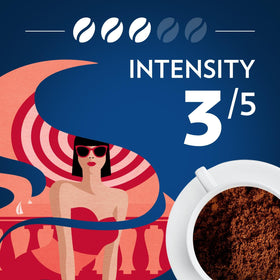 Close-up of Lavazza Dolcevita Classico beans, balanced roast for rich flavor