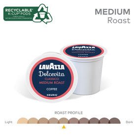 Lavazza Dolcevita Classico brewing pod releasing smooth flavor.